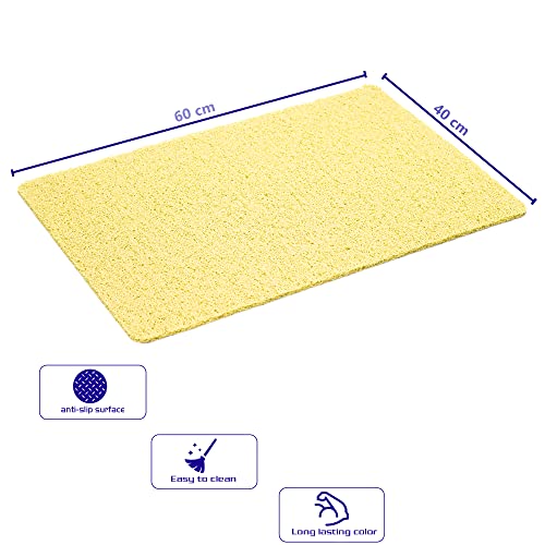 Anti-Mold Non-Slip Shower Mat (Yellow, Medium)