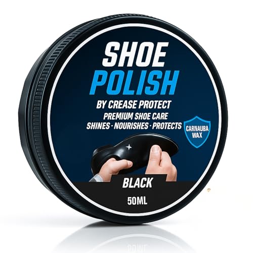 Shoe Polish - Premium Leather Polish - Available as Black shoe polish, Brown shoe polish & neutral shoe polish - Contains Carnauba Wax - Condition, Shine & Restore Your Boots (Black, Pack of 1)