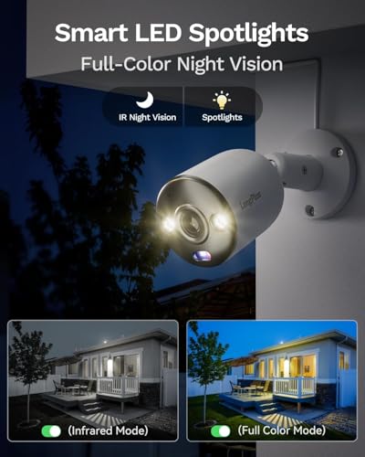 Image of LongPlus 12MP UHD Poe Wired Security Camera Outdoor for Security Cameras System, Cameras for Outdoor Home Security Spot Lights Color Night Vision, Strobe Light Alarm & Sound CP12B1