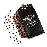 Black Label Coffee® Kaffeebohnen 1kg extrem säurearm | Malabar Arabica, Schokoladig, satte Crema, mild, frisch & langsam geröstet | Specialty Coffee, ganze Espresso-Bohne für Vollautomat & Siebträger