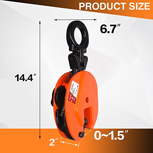 Toyo-Intl Plate Lifting Clamps,4400Lbs Plate Clamp,2T Vertical Lifting Clamps,Jaw Opening Up To 1.3 Inch Welding Clamps For Lifting And Building #TOP3