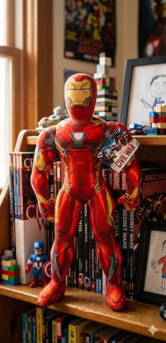 Image of Marvel Captain America Civil War Iron Man Plush Pillow Buddy - Super Soft Kids Character Cushion, Polyester Microfiber Pillow for Bed, Sofa & Travel, Gift for Boys & Girls