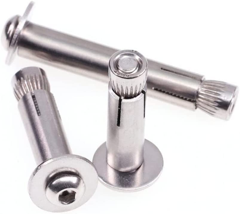 Wall Anchors Metal Fixings Anchors,Expansion Screw Bolts, Anchor Bolt Hooks,Button Head Bolt Expansion Anchor Drop in Sleeve Hardware Accessiories(Length:M10x60 Pack 10) (Size : M8x80 Pack 20) (Color