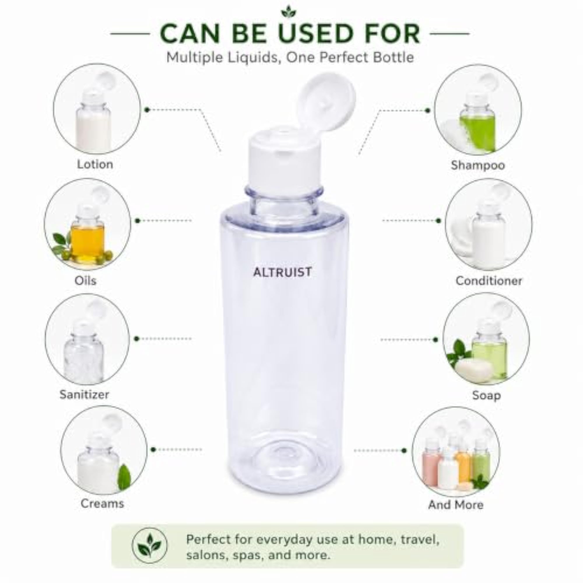 Empty Clear Plastic Sample Bottle Pack of 2