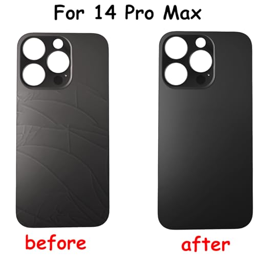 Image of 14 Pro Max Back Glass Replacement for iPhone 14 Pro Max Rear Back Glass Compatible with iPhone 14 Pro Max with Pre-Installed Adhesive + Reparing Toolkit(Space Black)