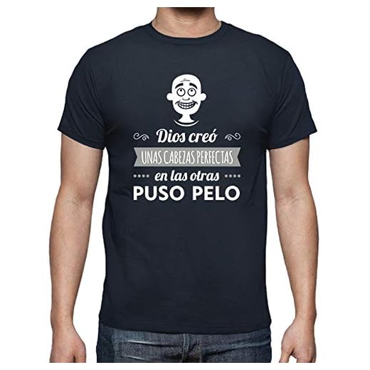 latostadora - Camiseta Cabezas Calvo para Hombre Azul Marino L