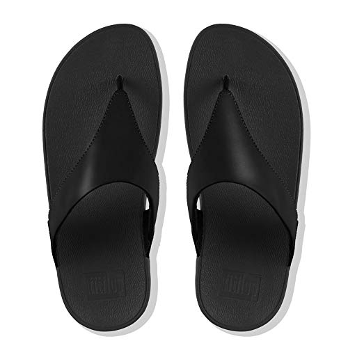 Fitflop Women's Lulu Toe-Post Leather Flip-Flop Sandal, Black, 8 #TOP4