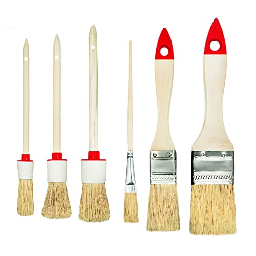 M7 Set de 6 Pinceaux 3 Plats 3 Ronds 0 