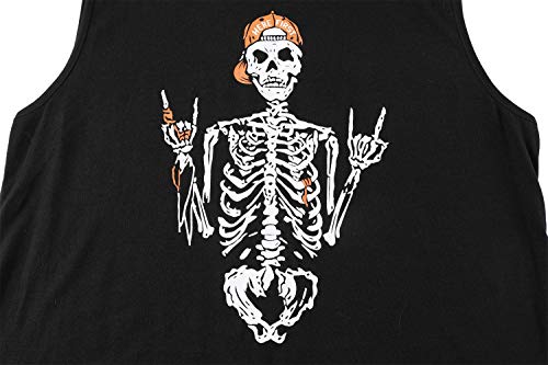 Brubobo Womens Funny Skull Graphic Tank Tops Summer High Neck Sleeveless Workout Tee Shirts (Medium,Black) #TOP1