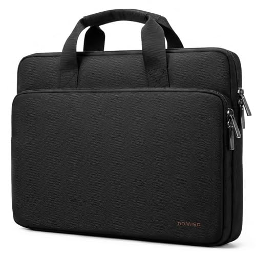 DOMISO Funda para Portatil Ordenador 17 Pulgadas,Protección Bolsa para 17 Pulgadas Lenovo,HP,Dell,Asus Chromebook,Impermeable Laptop PC Case Sleeve Con Asa,Negro