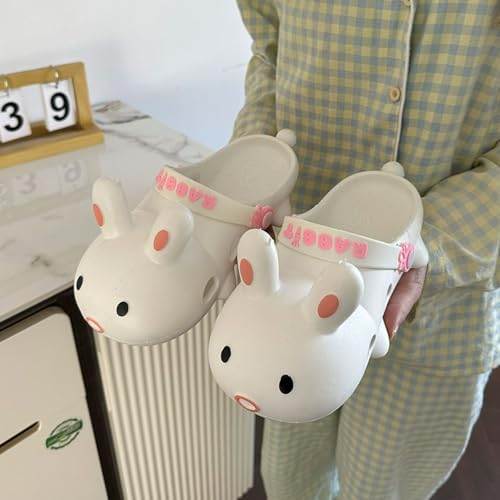 Cute Bunny Ears Thick Sole Slippers Women Closed-Toe Mule EVA Y2K Platform Height Increase Run Small Indoor Shower Sandals Outdoor Travel Beach Sandals2