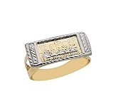 AMZ Jewelry Men's 10K Yellow Gold Last Supper Ring Hip Hop Ring