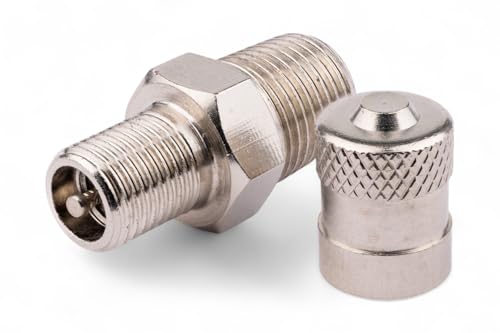 Kfz PKW Prüfventil Füllventil Autoventil Adapter schraubbar - zölliges 1/8 Außengewinde auf Vg8 Schrader Reifenventil Ventileinsatz für Pneumatik