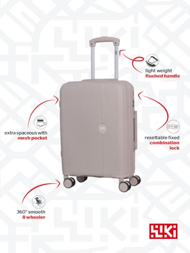 Image of Wiki Zine 8 Wheel Hardside Polycarbonate Trolley,Medium,Champagne
