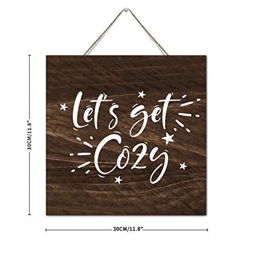 Panneau en bois Let's Get Cozy pour mur de chambre