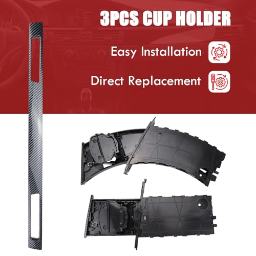 Juego 3 Portavasos Retráctiles para BMW Serie 3 E90-E93 miniatura 5