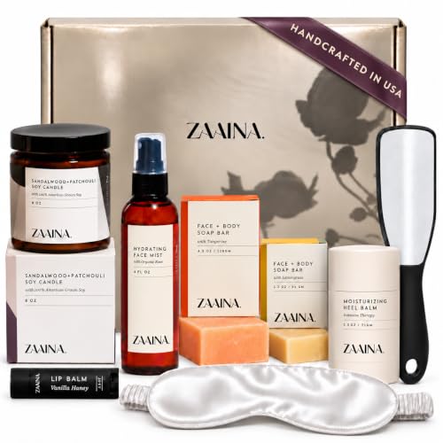 Wellness Self Care Spa Set, Care Package for Her, Birthday Gifts for Women | Made in USA - Handcrafted Natural Skincare Set, Christmas Gifts, Relaxing Bath Gift Set, Meaningful Self-Care Gift Basket