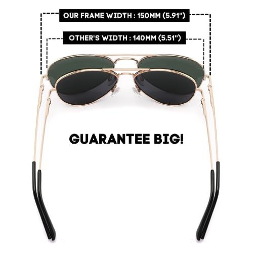 XXL Size Extra Large Classic Polarized Aviator Sunglasses 150MM for Big Wide Head Men Ultralight UV400 Glasses3