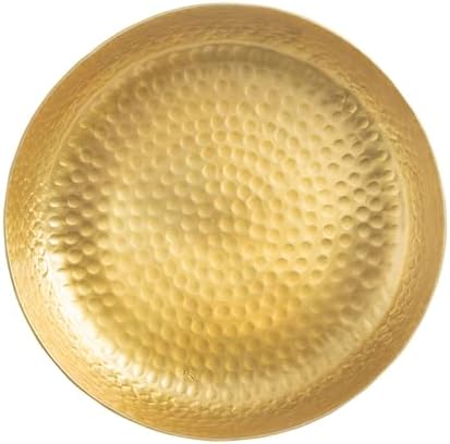 TableCraft 10740 Platter, 8-1/2" Dia., Round, Crackle Pattern, Aluminum, Gold Po