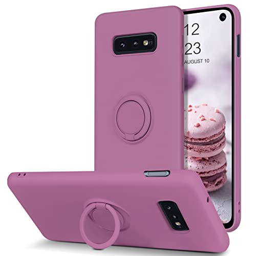 Telaso Samsung Galaxy S10E Case, Slim Silicone | Kickstand With 360° Ring Holder | Support Car Mount | Soft Gel Rubber Hybrid Bumper Galaxy S10E Phone Case Cover For Girls Women, Lilac Purple #TOP15