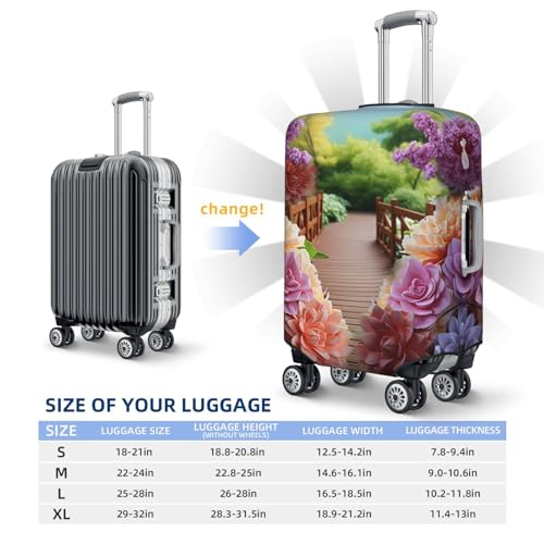 Travel Luggage Cover Colorful Flowers Blossom Spandex Suitcase Protector Washable Baggage Covers Fashion Elastic Scratch-Resistant Luggage Cover Protector Fits 18-32 Inch Luggage4