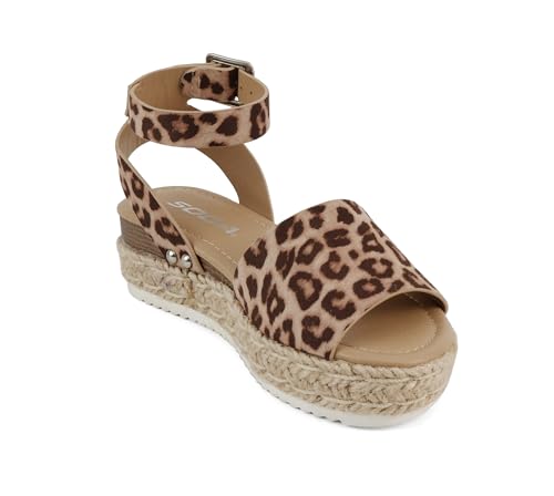 Image of Soda Little Kids /Children /Girls Topic-IIS Espadrille Flatform Wedge Open Toe Sandals