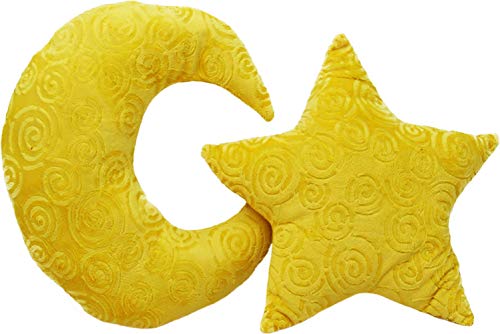 Snuggle Stuffs Crescent Moon Minky Plush Yellow Throw Pillow #TOP1
