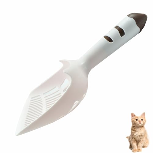 MAEELOU Colher de areia para gatos, pá profunda, cabo longo, peneiramento de cocô, levantador de coc