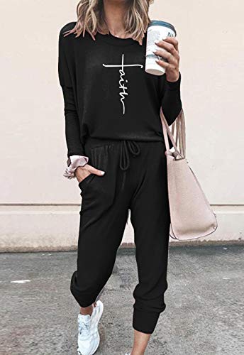 Fixmatti Women Casual 2 Piece Outfit Long Pant Set Sweatsuits Tracksuits2