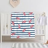 Salelf Clown Fish Baby Blanket for Boys Girls Soft Plush Blanket for Newborn with Double Layer Dotted Backing for Toddler Baby Nursery Bed Blanket (30 x 40 Inch)