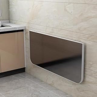 Space-Saving Folding Wall-Mounted Breakfast Bar Table Drop Leaf Dining Table for Kitchen & Laundry Perfect(L120xW50cm)