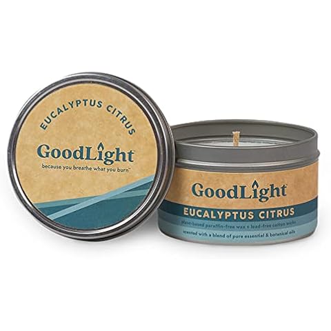 GoodLight Paraffin-Free Scented Travel Tin Candles (Eucalyptus Citrus) Cover