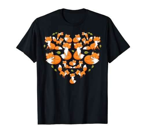 Fox Gift Heart Gifts Poses Cute Fox Camiseta