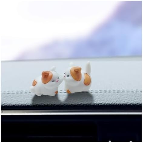 2 PCS Cute Mini Cat Car Rearview Mirror Ornaments, Kiss Face Anim...
