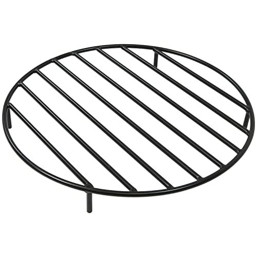 Sunnydaze Round Fire Pit Grate - Elevated Wood Grate for Fire Pit - Heavy-Duty Steel Log Grate for Outside - 24-Inch
