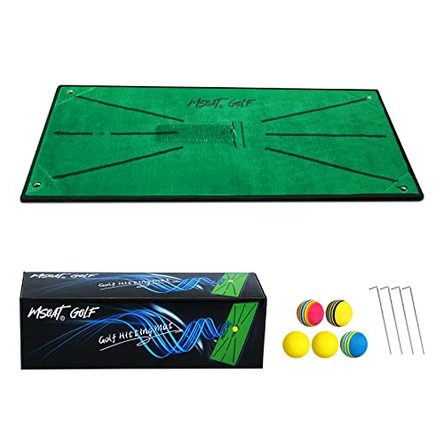 MSOAT Golf Swing Mat, Alfombrilla de Golf Que Muestra Claramente Las Huellas de los Impactos, Alfombrilla de Golf Portátil de 30X60cm, Modelo más Oscuro Cover