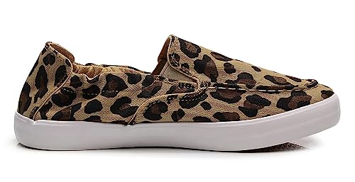 Cull4U Women's Vibrant Slip On Crossover Shoes (8.5 M Us,Leopard/White) #TOP2