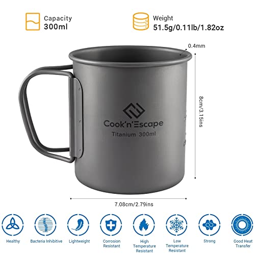 COOK'N'ESCAPE チタン マグカップ アウトドアマグカップ 300