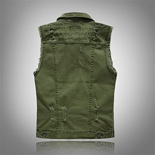 Chaleco vaquero para hombre sin mangas con diseño retro informal tipo denim 7