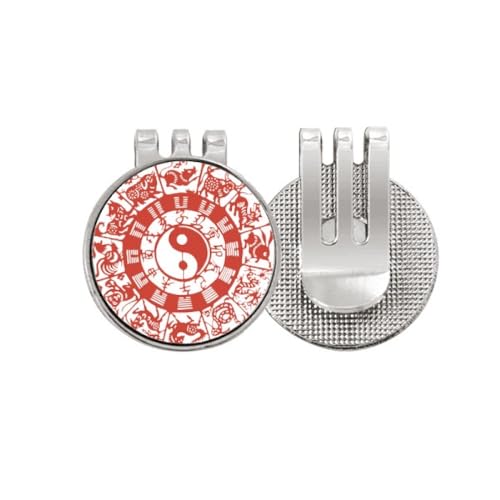 Marqueur de balle de golf Yin-Yang émaillé et magnétique de qualité supérieure