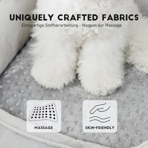 Snocyo Hundebett Kleine Hunde, Katzenbett Flauschig und Kuschelig, Waschbar und Super Weiches Hundesofa Hundekissen, Gepolstert Hundematte, Grau, 55×45×16cm