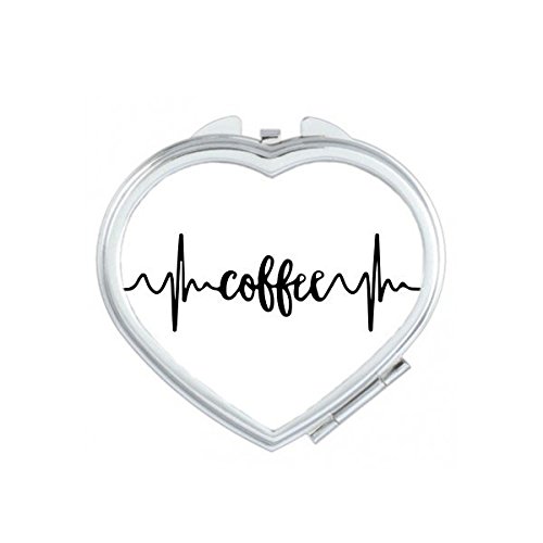 Miroir de poche café electrocardiogramme compact portable pour retouches maquillage