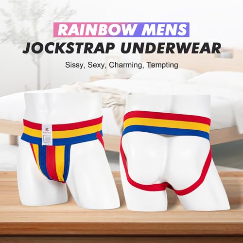 Mens Rainbow Briefs Sissy Thongs Underwear Sxey Jockstraps2