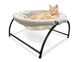 EvolutionUSA Large Cat Hammock in Off White, Elevated Cat Bed for 360 Views, Lightweight & Durable Pet Hammock, Comfy Elevated Beds for Indoor Use, Raised Pet Bed, Perfect for Feline Napping & Gazing