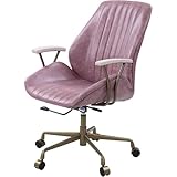 Acme Hamilton Leather Upholstered Adjustable Seat Height Office Chair in Pink
