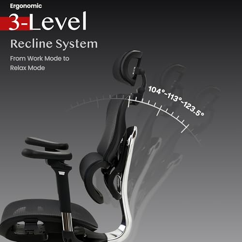 Sedia Ergonomica da Ufficio Gaming ErgoX Max, Poggiatesta 4D, Braccioli 5D, Schienale e Supporto Lombare Integrati, Portata 300 kg, Nero - Sedia gaming - Immagine 6