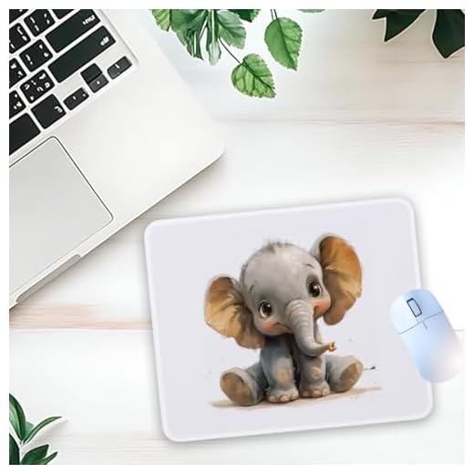 1 Pcs Cute Baby Elephant Non-Slip Rubber Mouse Pad for Home Office Desk Laptop Computer Gifts for Adults Supervisor HR