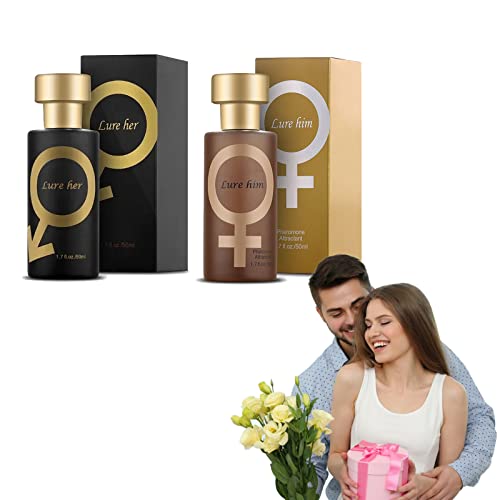 Golden Lure Perfume, Lure Her Perfume For Men, For Men Attract Women, Romantic Glitter Perfume Gift（50Ml） (Black) #TOP21