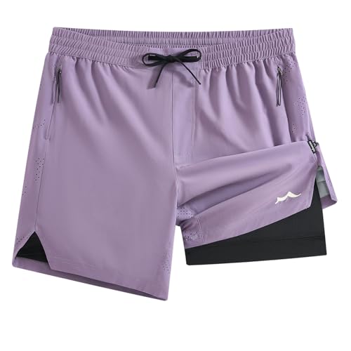 maamgic Men's Athletic Running Shorts with Liner Ultra Lightweight Workout Shorts 5"/ 7"