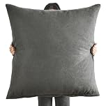 Super King Size Pillow Cases,Square Extra Large Cushion Covers 50x50, 60 x 60,70x70,80x80 cm Soft Pillow Cover with Invisible Zipper Decorative pillowcases for pillows Sofa Couch ( Color : Black Gray